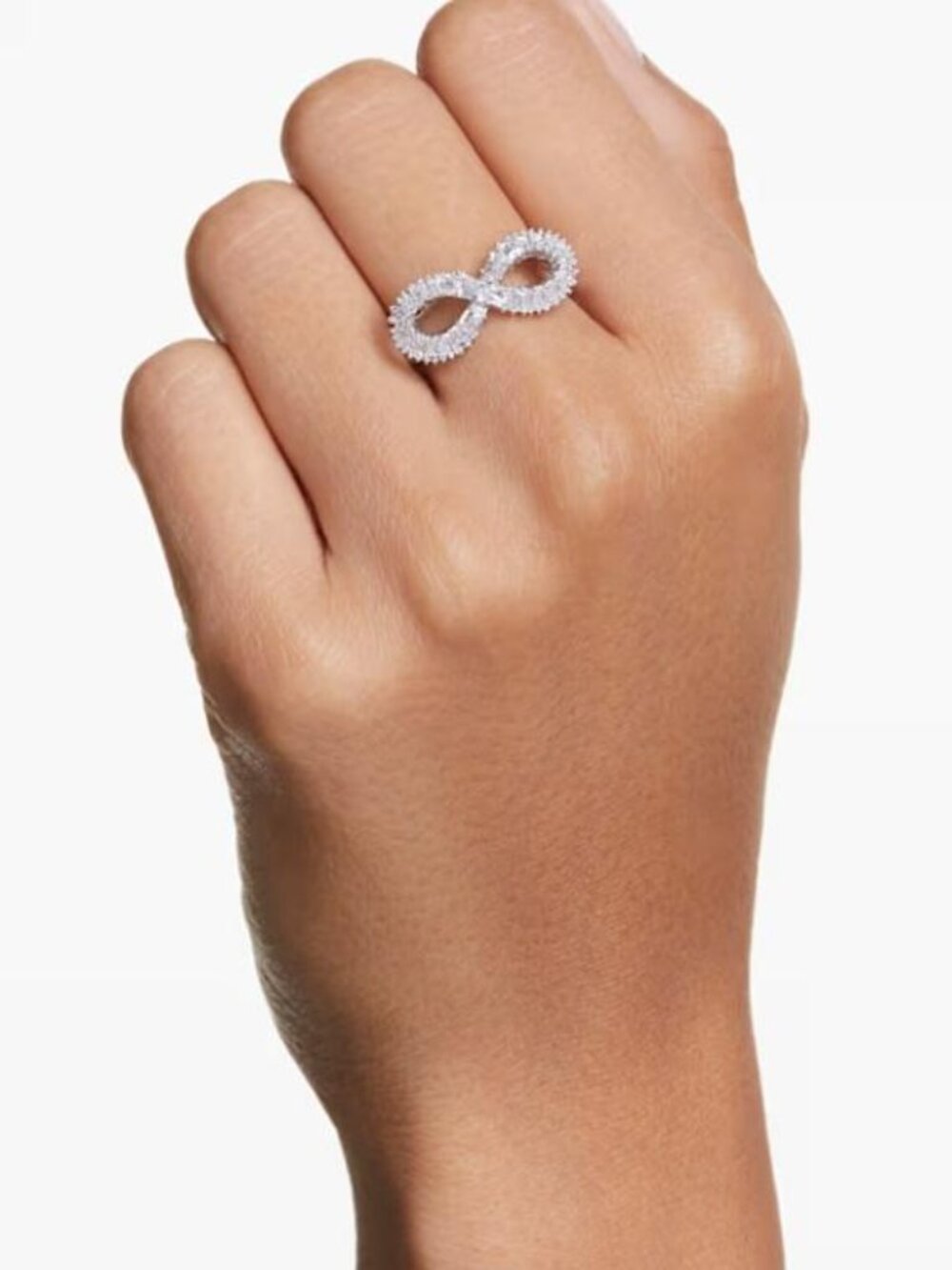 Swarovski Hyperbola Cocktail Ring Infinity White Rhodium Plated